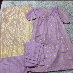 Lavender and Gold Shalwar Kameez